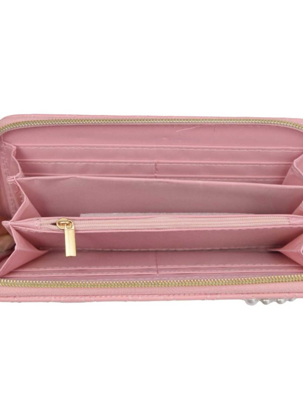 Claires Wristlet Initial A in Pearls Blush Pink Quilted - Picture 4 of 7